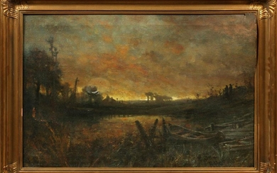 ROBERT HOPKIN OIL ON CANVAS, ROUGE RIVER
