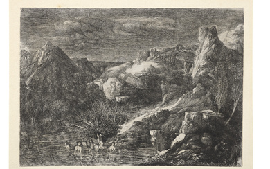 RODOLPHE BRESDIN (1822-1885) Baigneuses dans la montagne