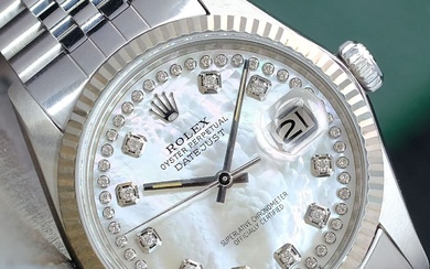 Rolex Datejust 18Kw Gold Stainless Steel White Diamond Dial 36Mm...