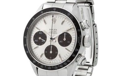 Rolex. Highly Exclusive and Very Attractive Daytona Chronograph Wristwatch in Steel, Reference 6263, With Silver Tropical Brown Dial