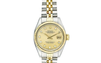 Rolex Lady Datejust 26mm Stainless Steel and 18K Yellow Gold with Diamond Dial