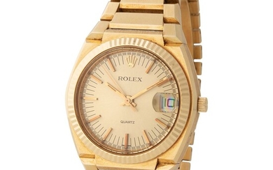 Rolex. Massive and Rare "Texano" Beta 21 Quartz Wristwatch in Yellow Gold, Reference 5100