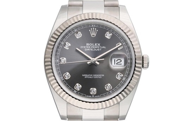 Rolex Reference 126334 Datejust | A stainless steel and diamond-set automatic wristwatch with date and bracelet, Circa 2020
