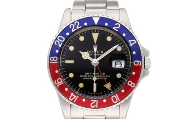 Rolex Reference 1675 GMT-Master 'Pepsi' | A stainless steel automatic dual time wristwatch with date and bracelet, Circa 1965