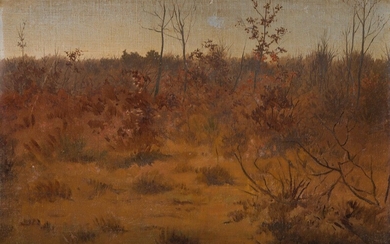 Rosa BONHEUR (1822-1899) Automne sur les bruyères Huile sur toile, porte le cachet de la...
