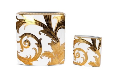 Rosenthal x Versace, "Golden Arabesque", pair of vases