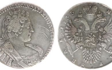 Rouble 1733, Kadashevsky mint - without brooch (KM192.1, Bitkin64, Dav.1671)...