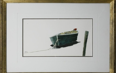 Roy Bailey Watercolor On Paper "Lone Dory"