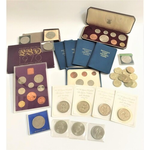SELECTION OF BRITISH COINS SETS AND COMMEMORATIVE CROWNS inc...