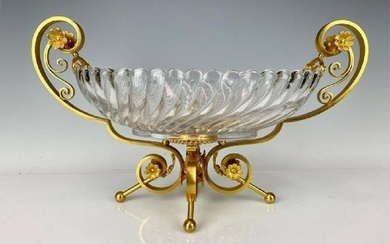 SIGNED BACCARAT AND DORE BRONZE CENTERPIECE
