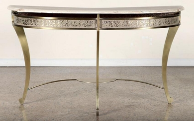SLEEK BRASS CONSOLE TABLE WITH