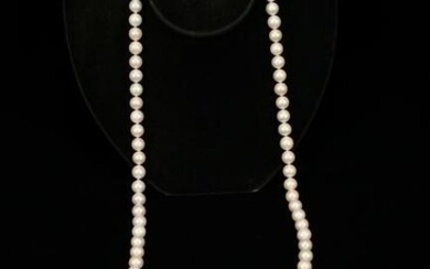 SOUTH SEA PEARL & 18KT GOLD CLASP NECKLACE, L 49", T.W.