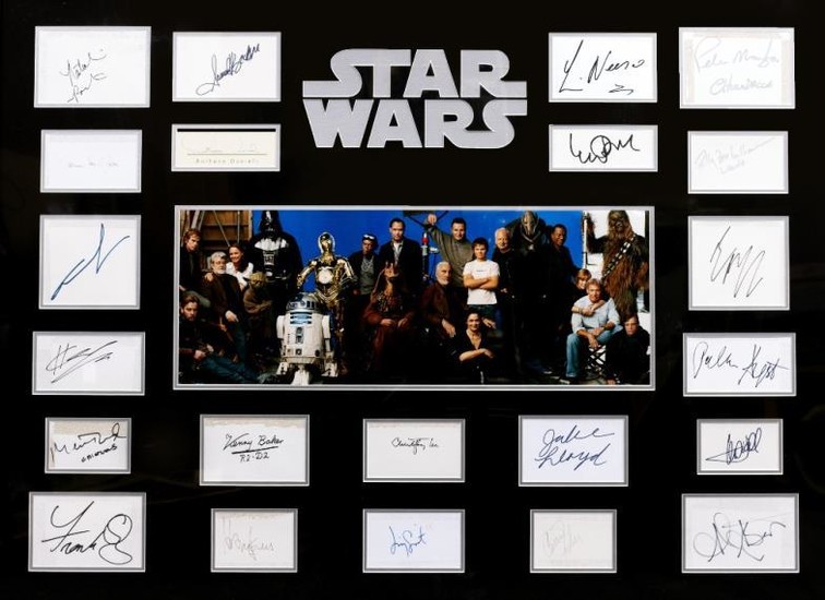 STAR WARS CAST TWENTY TWO INDIVIDUALLY SIGNED CARDS including...
