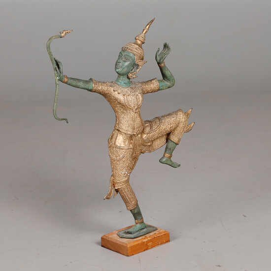 Sculpture / figurine, archer / Prince Rama, bronze, Thailand.