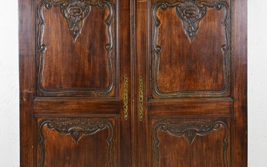 Set of 2 European Carved Wood Doors