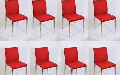Set of 8 Molteni and C Italian Wool Dining Chairs