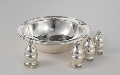 Set of Four Casters and Vegetable Dish, Georg Jensen