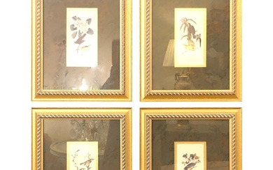Set of Four Finely Framed Copper Engravings of Birds John James Audubon
