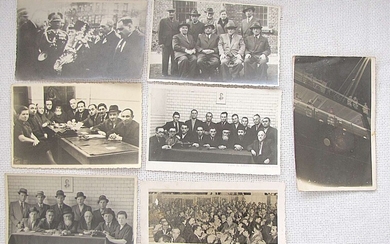 She'erit Ha-Pleita. 7 orig. photos of Jews survived in Holocaust, 1946-1948, Czestochowa, Poland. PC size