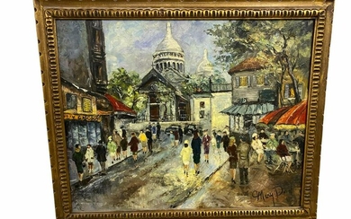 Signed Mary D. Oil Painting on Canvas of Paris Street