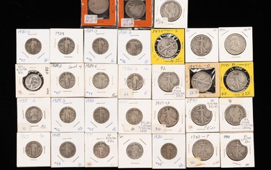 Silver Quarters And Half Dollars Including Standing And Walking Liberty...