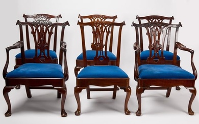 Six Antique Chippendale Dining Chairs