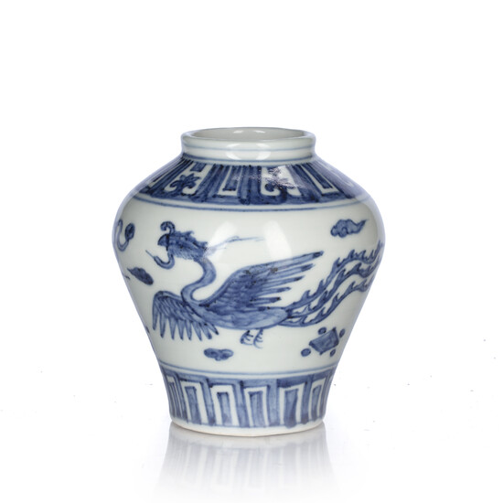 Small blue and white vase
