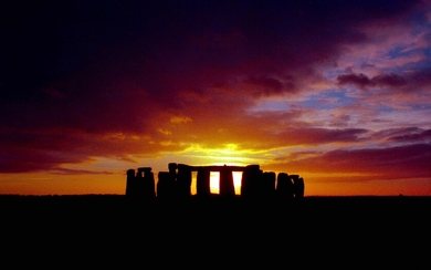 Stonehenge Sunset, Wiltshire, UK, December 1981