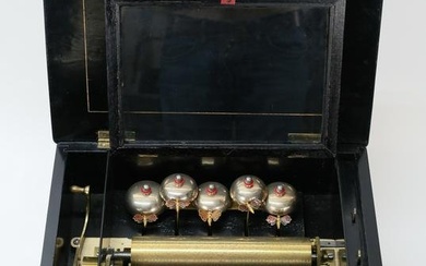 Swiss Cylinder 5 Bell Music Box
