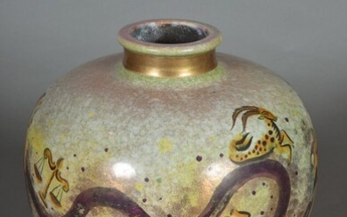 TRAVAIL FRANCAIS Vase en céramique à corps... - Lot 22 - Conan Belleville Hôtel d’Ainay