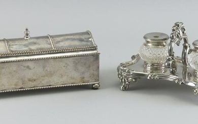 TWO ENGLISH SILVER PLATED STANDISHES Late 19th/Early