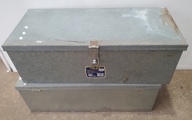 TWO METAL TOOL BOXES