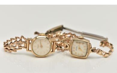 TWO WRISTWATCHES, the first a ladies 'Longines', hand wound ...