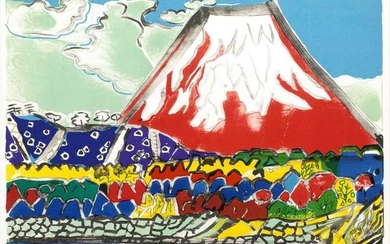 Tamako Kataoka, Red Mt. Fuji from Saiko Lake...