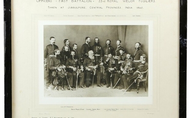 Ten half-tone photographs of Royal Welsh Fusiliers interest, 1865-1944. 1. A mounted, framed a...