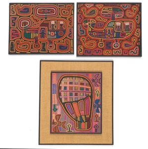 Three Mola Textiles of the Cuna (Kuna) Indians, Sun Blas Island, Panama