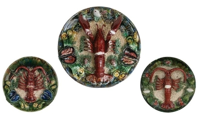 Three Portuguese Palissy Ware Plaques