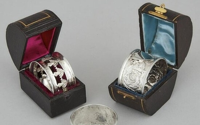Three Victorian and Later Silver Napkin Rings, George