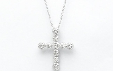 Tiffany Tenderness Cross Necklace White Gold (18K) Diamond Men Women Fashion Pendant Necklace