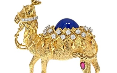 Tiffany & Co. Schlumberger Platinum & 18K Yellow Gold Camel Brooch