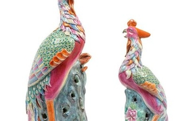 Two Chinese Export Famille Rose Porcelain Figures of