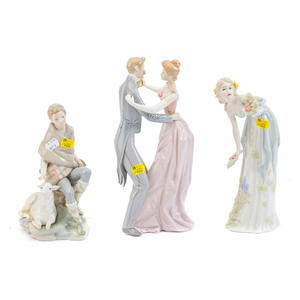 Two Lladro porcelain figures and a Royal Doulton