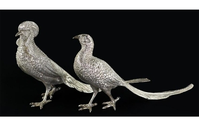 Two Maciel Sterling Silver Table Pheasants.
