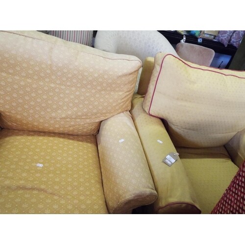 Two good quality armchairs with mustard upholstery