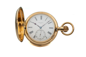 ULYSSE NARDIN LE LOCLE, MINUTE REPEATER HUNTING CASE POCKET WATCH, YELLOW GOLD