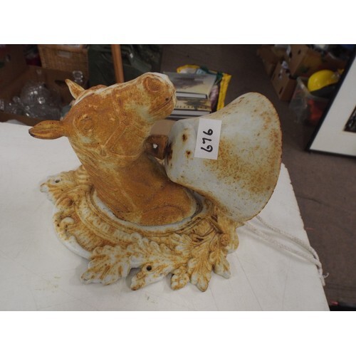 Unusual Vintage French cast iron horse bell.