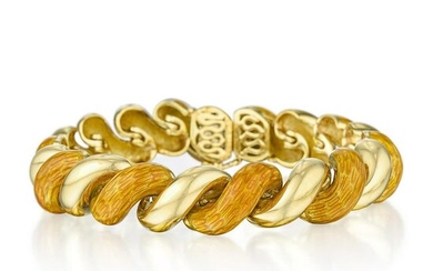 Van Cleef & Arpels Gold and Enamel Twist Bracelet