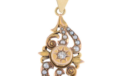 Victorian diamond & split pearl pendant