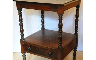 Victorian mahogany whatnot or converted washstand with turne...
