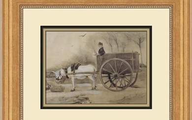 Vincent Van Gogh Donkey and Cart Custom Framed Print